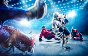 Handgemenge beim Eishockey