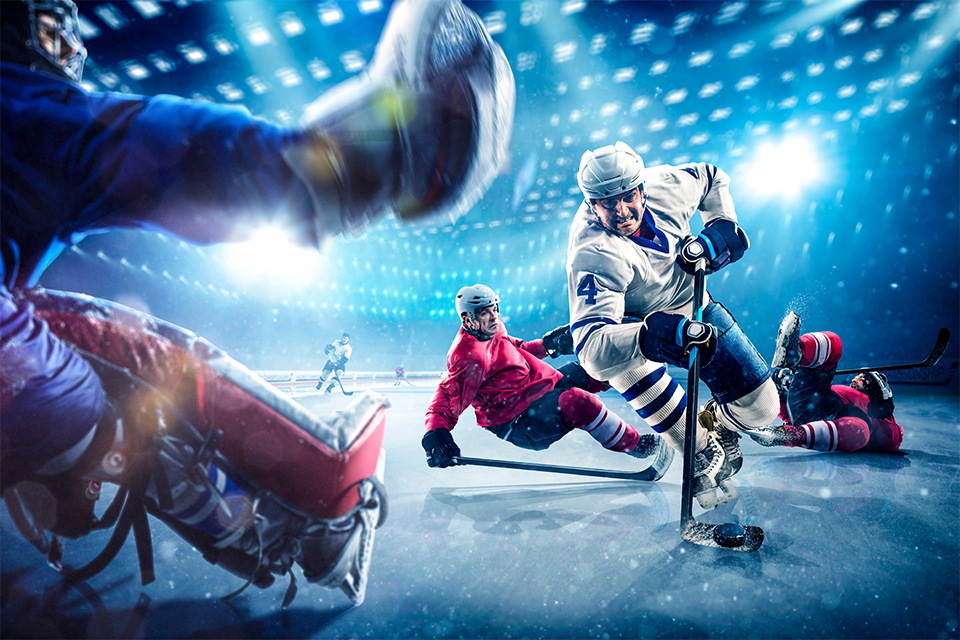 Handgemenge beim Eishockey