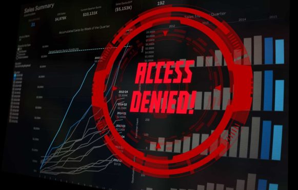 Gesperrte Webseite auf Bildschirm