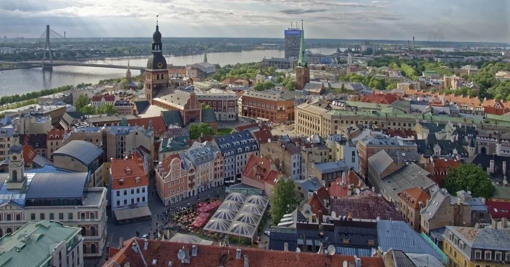 Luftaufnahme von Riga, der Hauptstadt von Lettland.