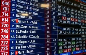 Sportwetten-Spielstände auf einem Bildschirm