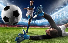 Aufnahme mehrerer Spieler vom FC Fulham mit dem Logo eines Glücksspiel-Anbieters auf dem Trikot.