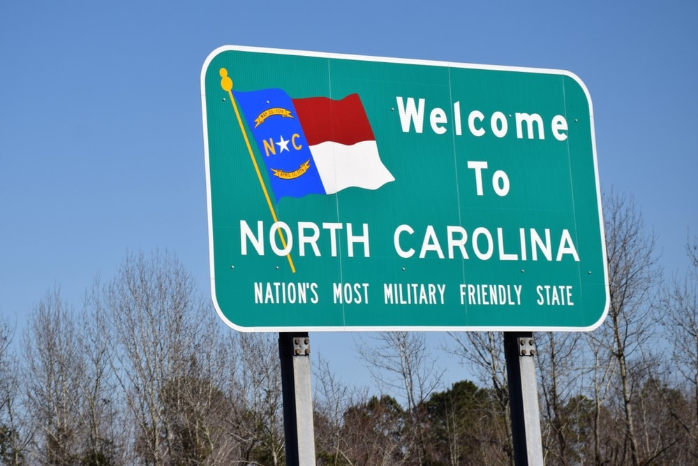 Straßenschild Welcome to North Carolina