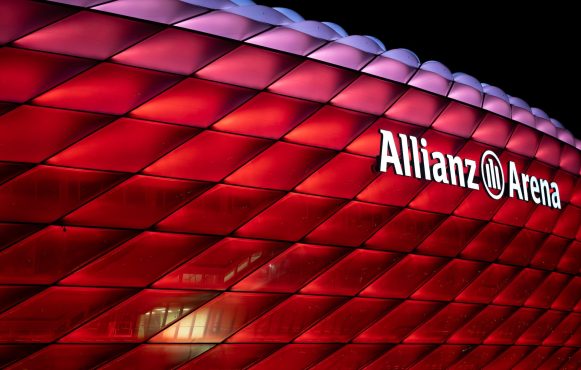 Eine Detailaufnahme der Allianz Arena