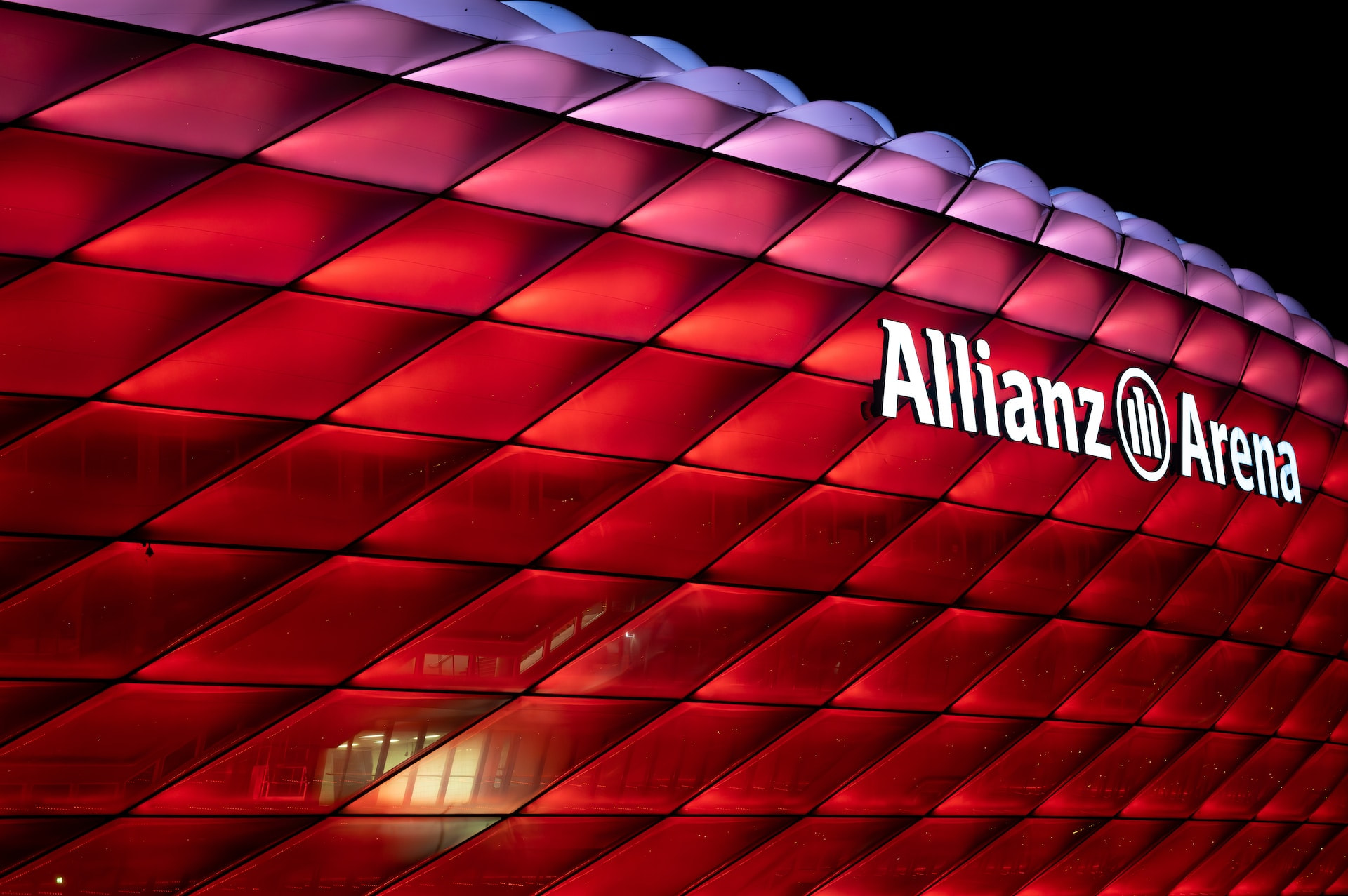 Eine Detailaufnahme der Allianz Arena