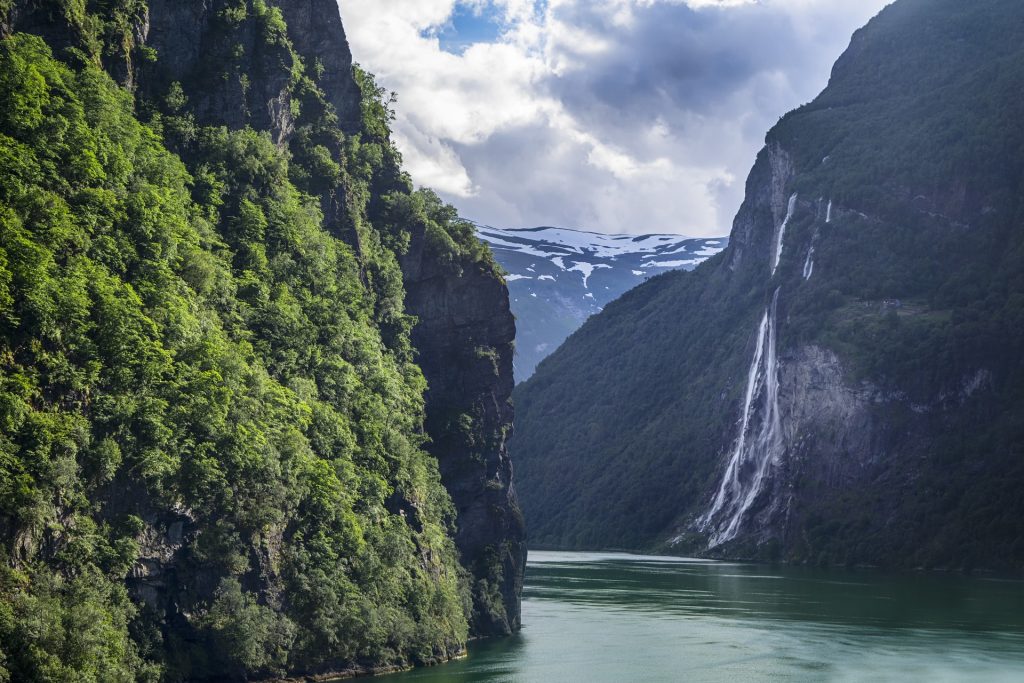 Aufnahme der Fjorde in Norwegen.