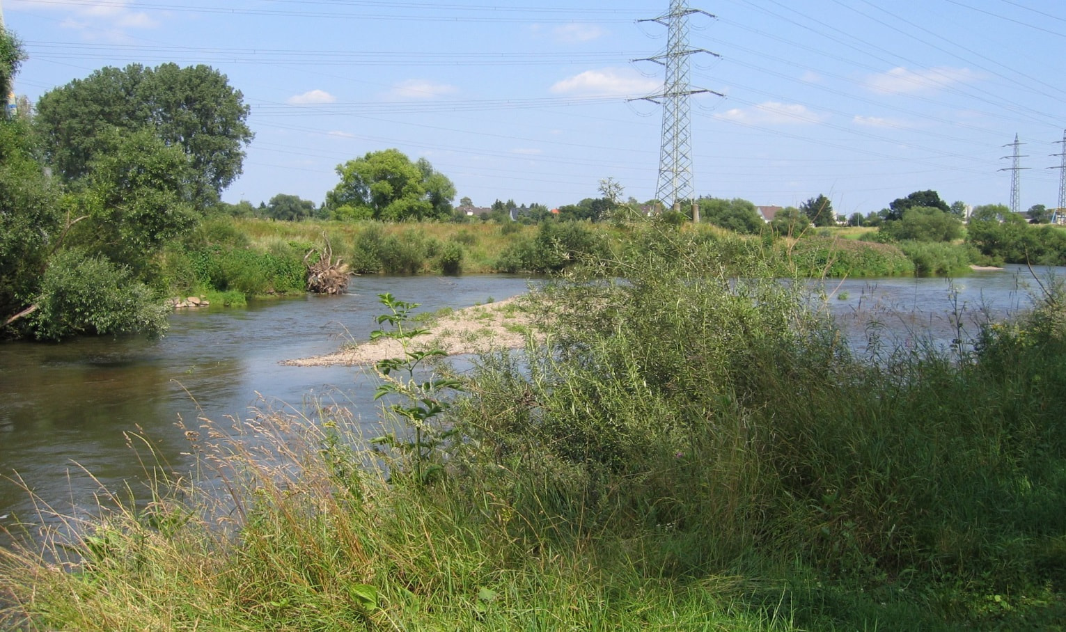 Verlauf der Sieg bei Siegburg