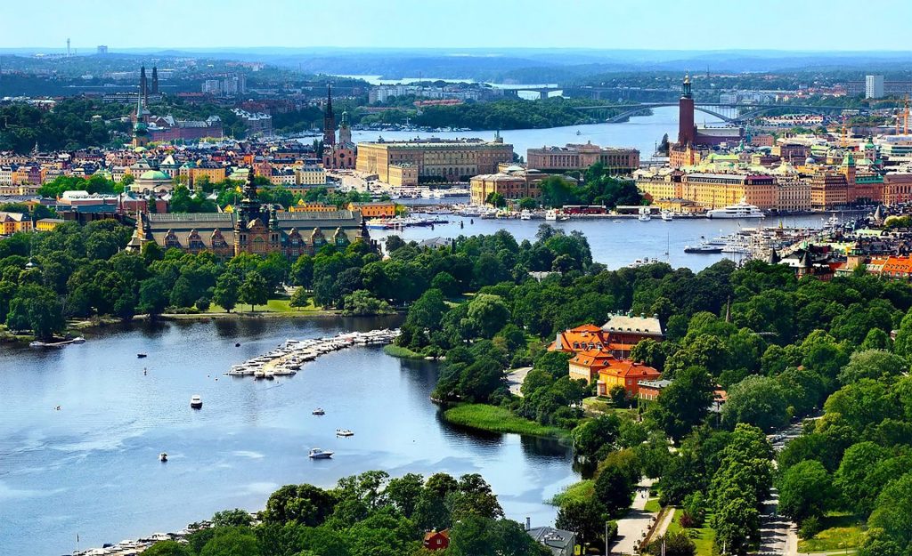 Luftaufnahme der schwedischen Hauptstadt Stockholm.