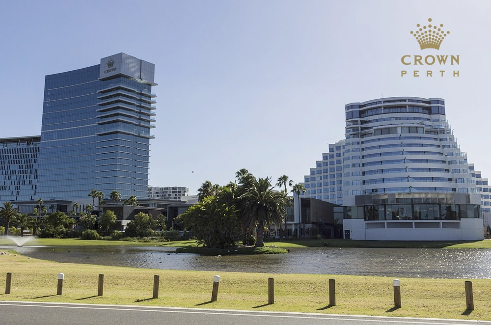 Aufnahme des Crown Casinos in Melbourne, Australien.