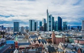 Aufnahme der Skyline in Frankfurt am Main.
