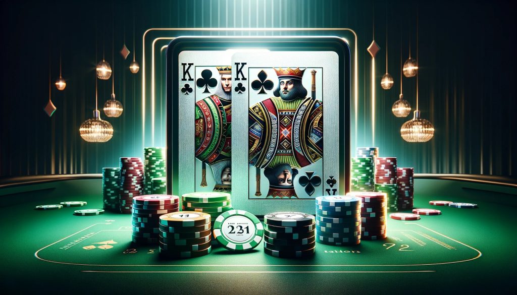 Pocket Könige und Chips auf Pokertisch