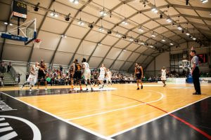 Szene eines Basketballspiels