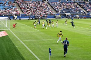 Szene eines Fußballspiels