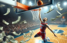 Ein Basketballspieler in einem Stadion