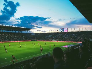 Szene eines Fußballspiels