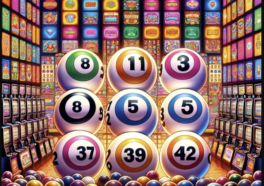 Lottokugeln und Spielautomaten