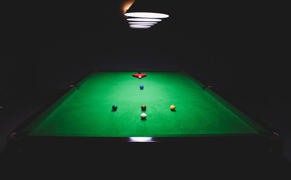 Aufnahme eines Snooker-Tisches.