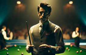 Animation eines Snooker-Spielers.