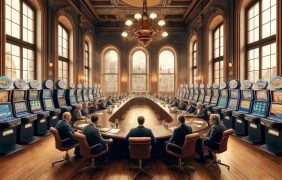 Symbolhafte Darstellung der Jahreshauptversammlung des Automaten-Verbands Rheinland-Pfalz