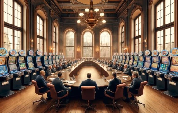 Symbolhafte Darstellung der Jahreshauptversammlung des Automaten-Verbands Rheinland-Pfalz