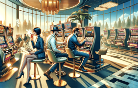 Menschen rauchen in einem Casino