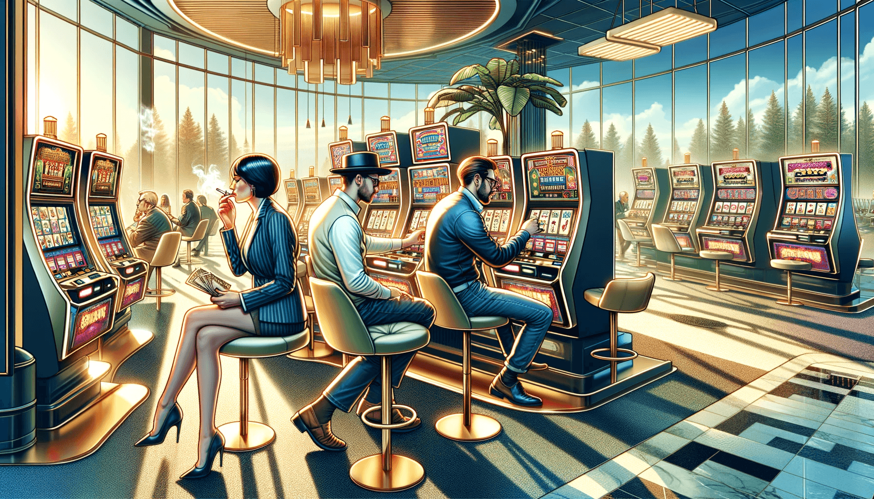 Menschen rauchen in einem Casino