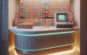 Darstellung einer Lottoannahmestelle mit Terminal