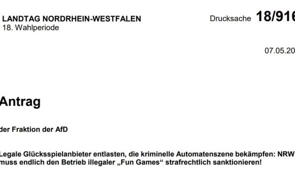 Screenshot des AfD-Antrages an den Landtag in NRW