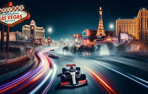 Symbolhafte Darstellung des F1-Rennens in Las Vegas