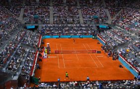 Tennisplatz bei den Atp Madrid Open