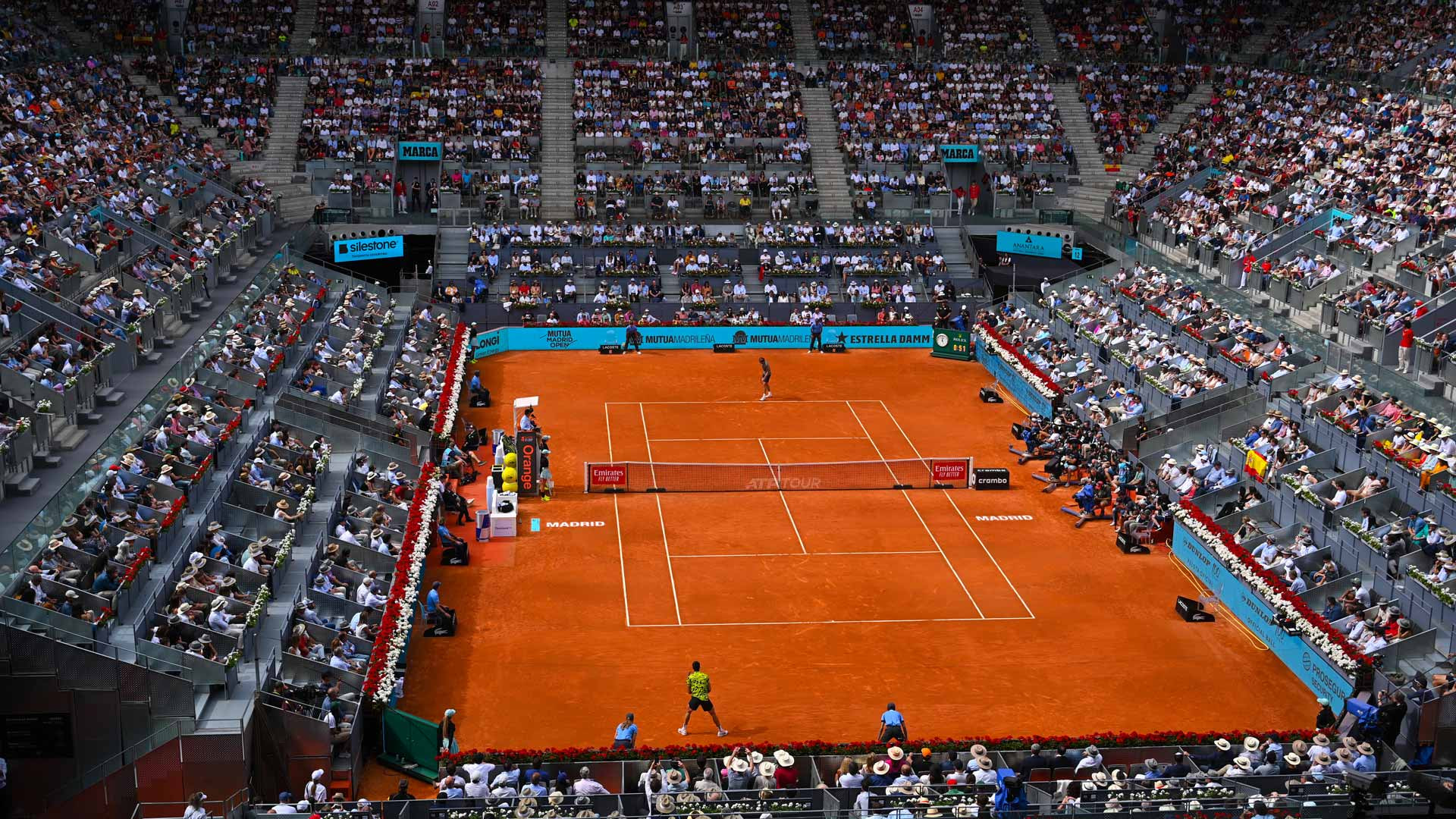 Tennisplatz bei den Atp Madrid Open