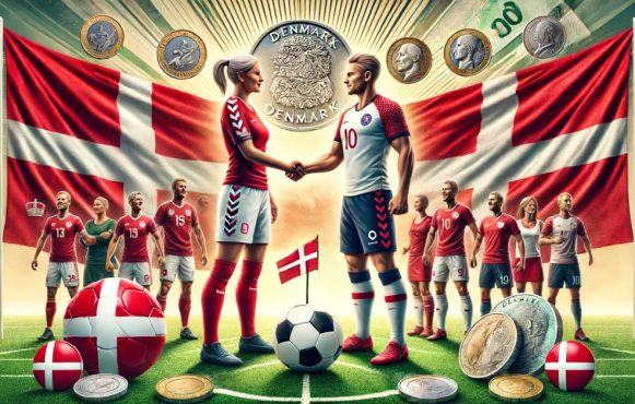 Symbolhafte Darstellung des Equal Pay im dänischen Fußball