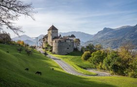 Aufnahme von Schloss Vaduz in Liechtenstein.
