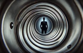 Symbolhafte Darstellung des neuen James-Bond-Darstellers im Stile des Intros