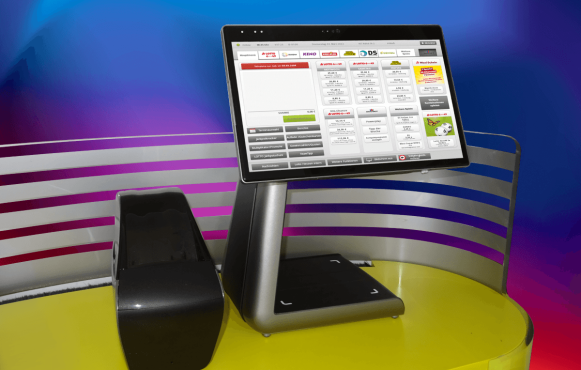 Foto eines kamerabasierten Contour.v-Terminals von Scientific Games