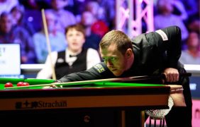 Aufnahme von Mark Allen im Spiel gegen Ben Mertens bei den Unibet British Open.
