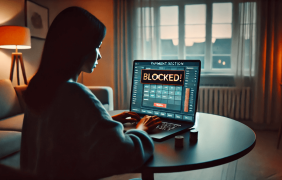 Meldung einer Website, dass die Zahlung blockiert wurde.