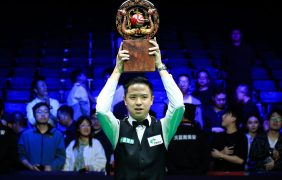 Aufnahme von Xiao Guodong nach dem Sieg der Wuhan Open.