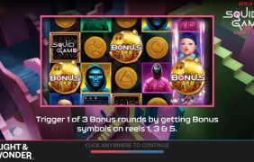 Startbildschirm von Squid Game - One Lucky Day von Light & Wonder