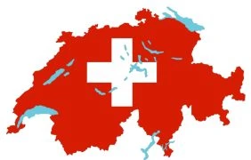 Landkarte mit Schweiz-Flagge
