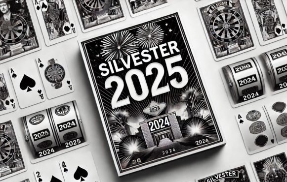 Symbolhafte Darstellung des Jahreswechsels mit Glücksspiel-Motiven