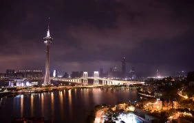 Aufnahme der Glücksspiel-Metropole Macau.