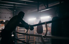 Ein Boxer in einem Boxring