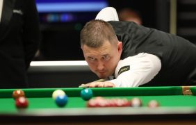 Aufnahme von Kyren Wilson bei den German Masters 2025.