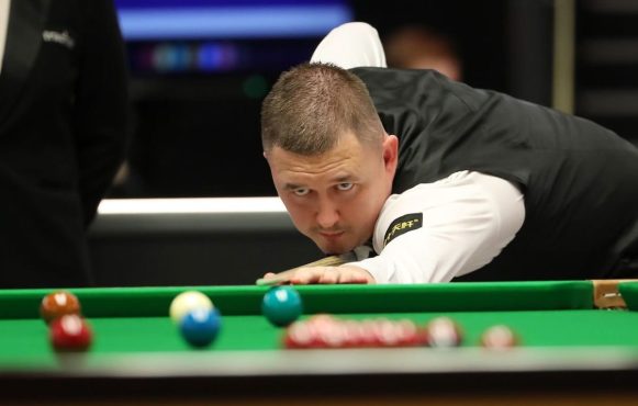 Aufnahme von Kyren Wilson bei den German Masters 2025.