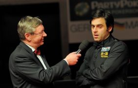 Aufnahme von Rolf Kalb im Interview mit Ronnie O'Sullivan im Jahr 2012.