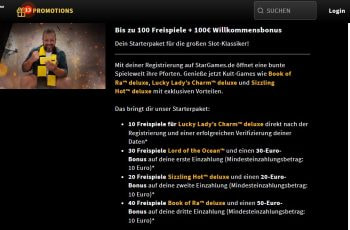 StarGames Bonus: Bis zu 100 Euro und 100 Freispiele für Neukunden