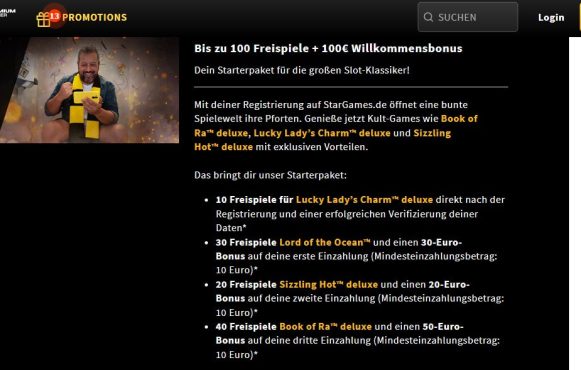 Foto des StarGames Bonus für Neukunden