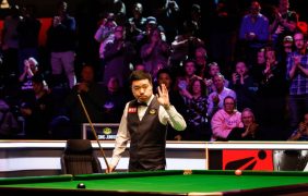 Aufnahme von Ding Junhui bei der International Championship 2024.