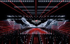 Aufnahme der Bühne für den Eurovision Song Contest 2025 in Basel.